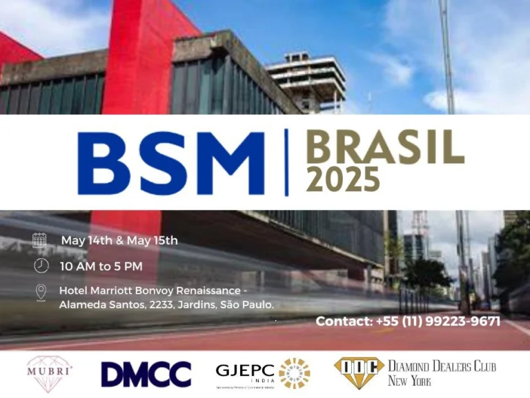 BSM Brazil 2025 to Showcase Leading Global Diamond, Gold, and Jewelry Companies in São Paulo, with the Support of DMCC Dubai