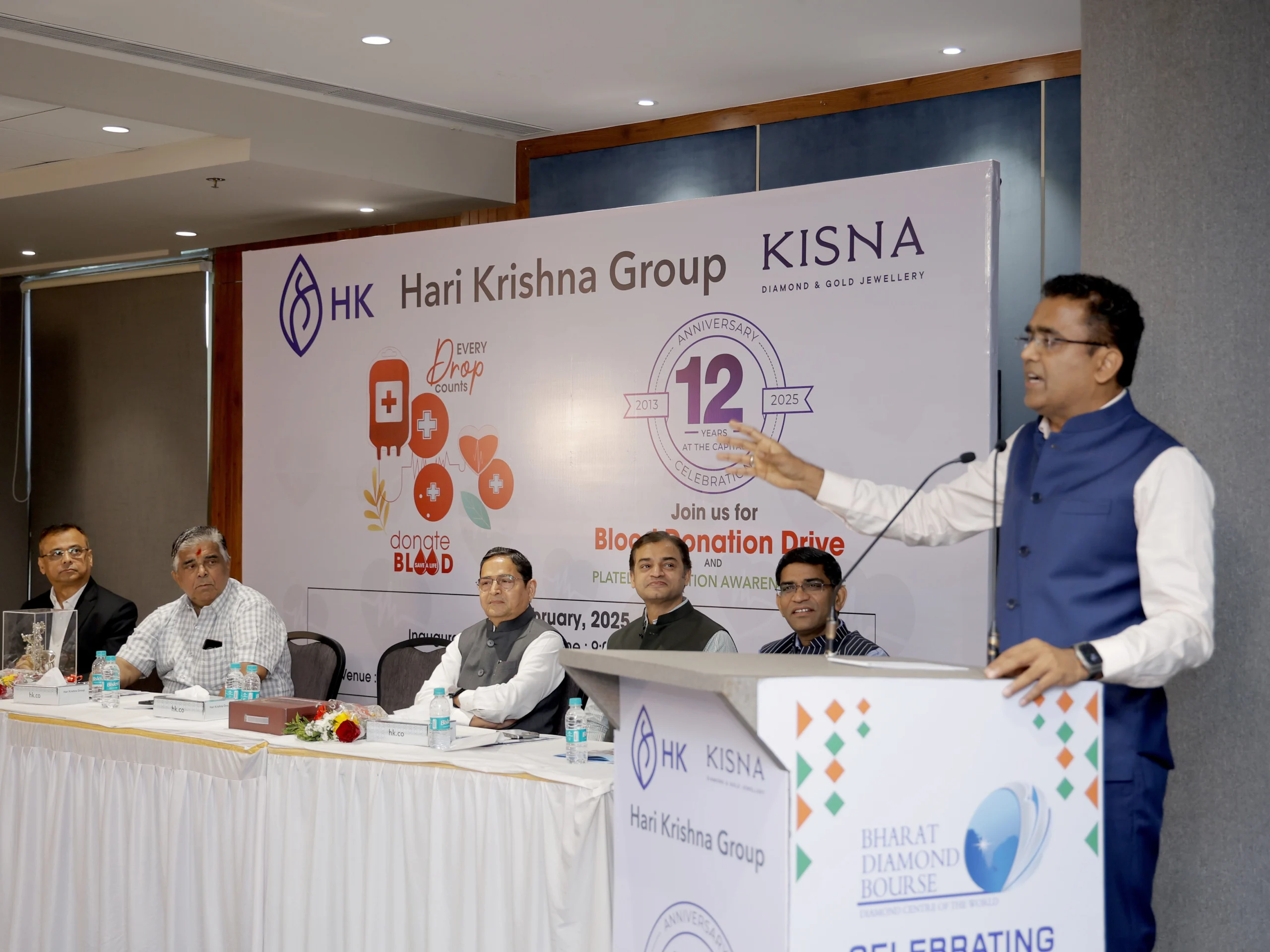 "Hari Krishna Exports Celebrates 12 Years at The Capital, Mumbai, with a Life-Saving Initiative: Blood Donation Drive and Eye Check-Up Camp at Bharat Diamond Bourse, BKC, Mumbai."