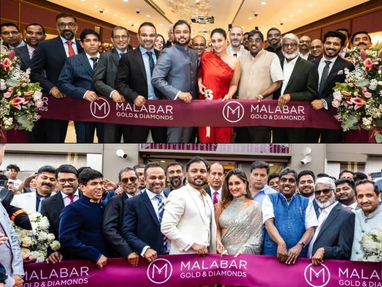 Bollywood star Kareena Kapoor Khan inaugurated two new showrooms of Malabar Gold & Diamonds UK in Birmingham and Southall. Malabar Group Chairman M.P. Ahammad, Malabar Group Vice Chairman K.P. Abdul Salam, Malabar Gold & Diamonds International Operations MD Shamlal Ahammad, Group Executive Director A.K. Faisal and other senior management members were present.