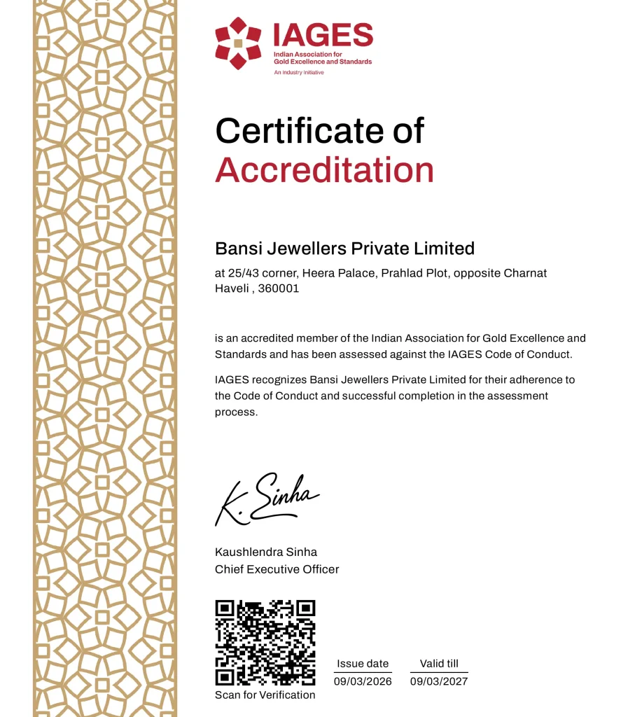 Bansi Jewellers Pvt. Ltd. Receives IAGES Accreditation