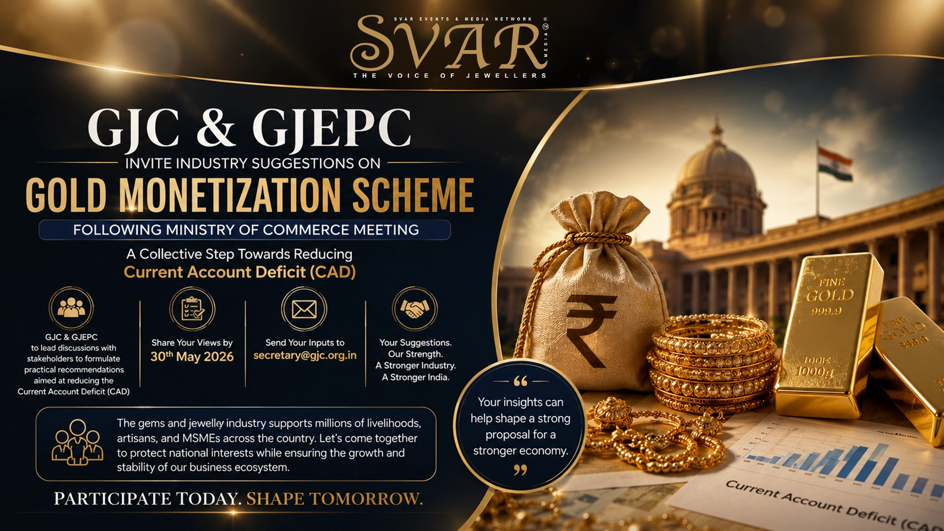 GJC and GJEPC Invite Industry Suggestions on Gold Monetization Scheme Following Ministry of Commerce Meeting