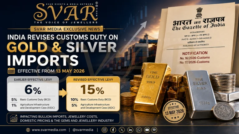 Government Raises Gold and Silver Import Duty to 10%; Effective Levy Seen at 15% Under New Customs Notifications