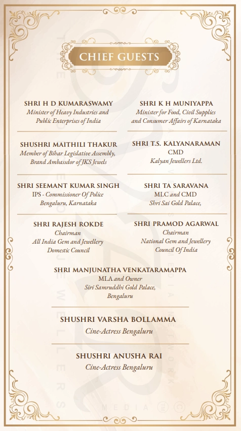 JKS Jewels to Grandly Inaugurate New Bengaluru Office with Industry Icons, Dignitaries and Exclusive Jewellery Showcase