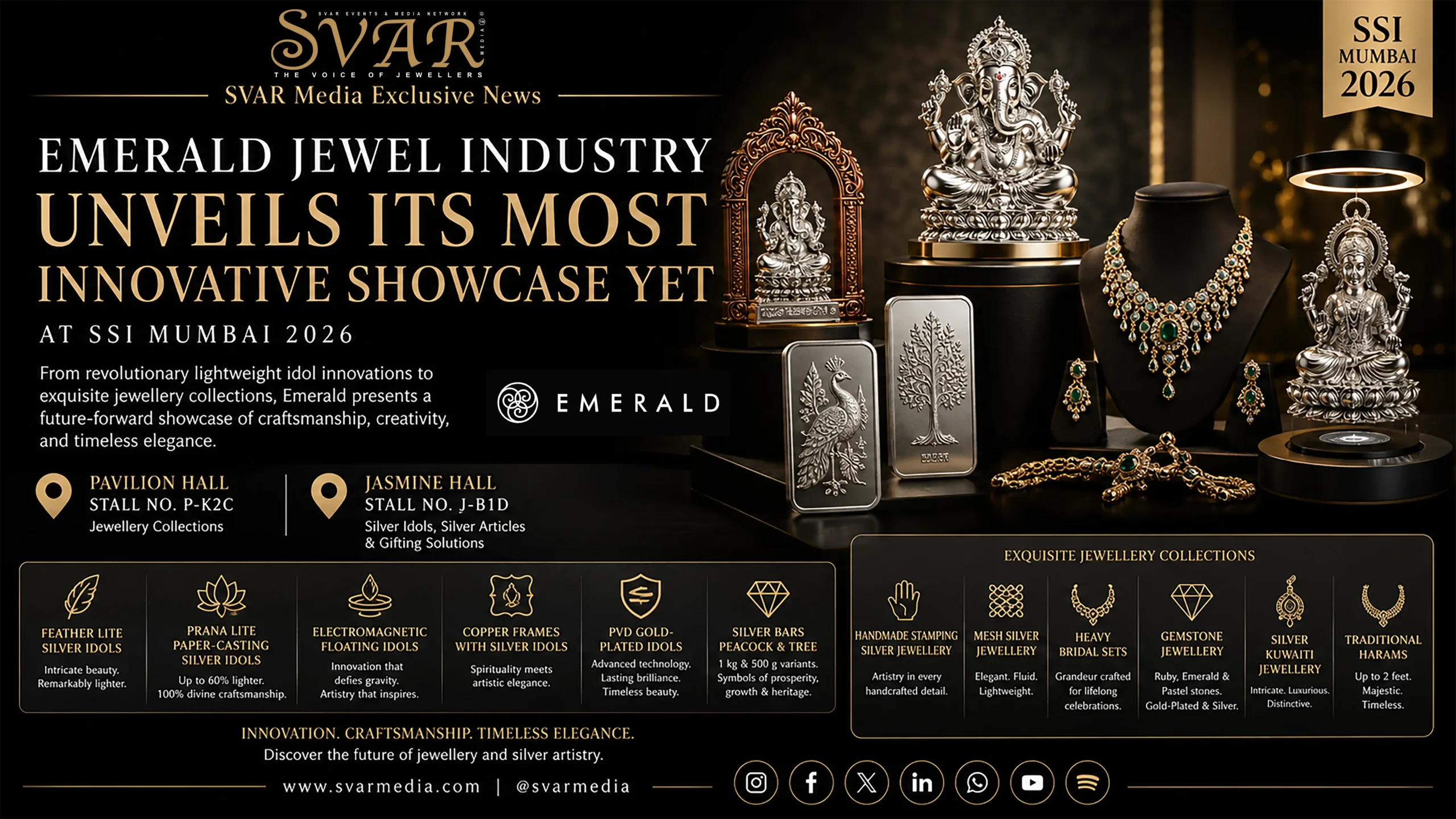 Emerald Jewel Industry Unveils Innovative Silver Idols, Jewellery Collections and New Launches at SSI Mumbai 2026