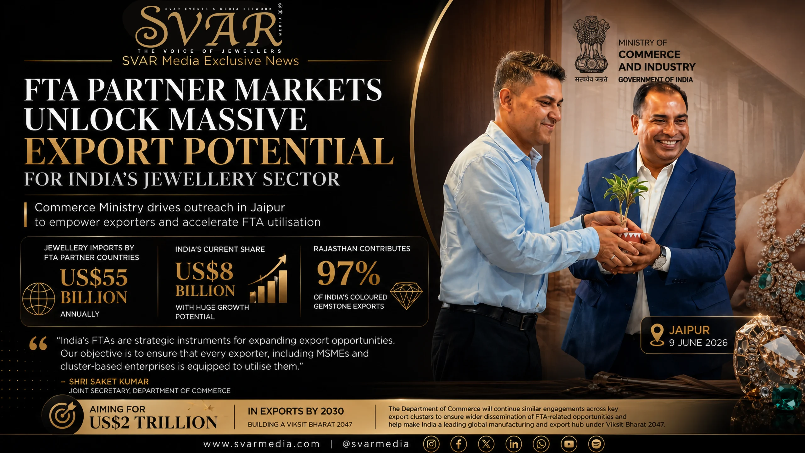 FTA Partner Markets Offer Immense Export Opportunity for the Indian Jewellery Sector: DoC