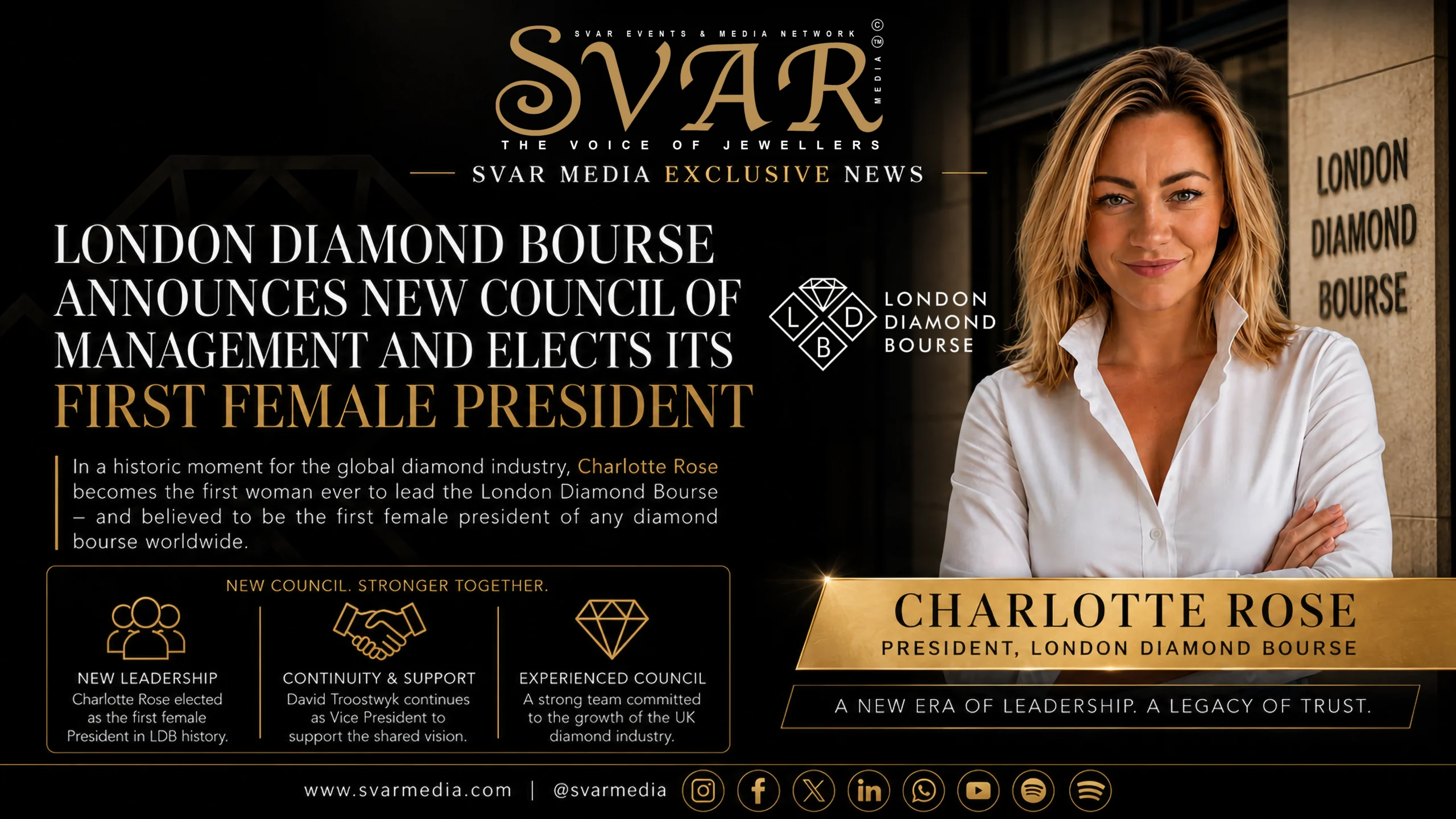 London Diamond Bourse Elects Charlotte Rose as First Female President in Historic Leadership Change