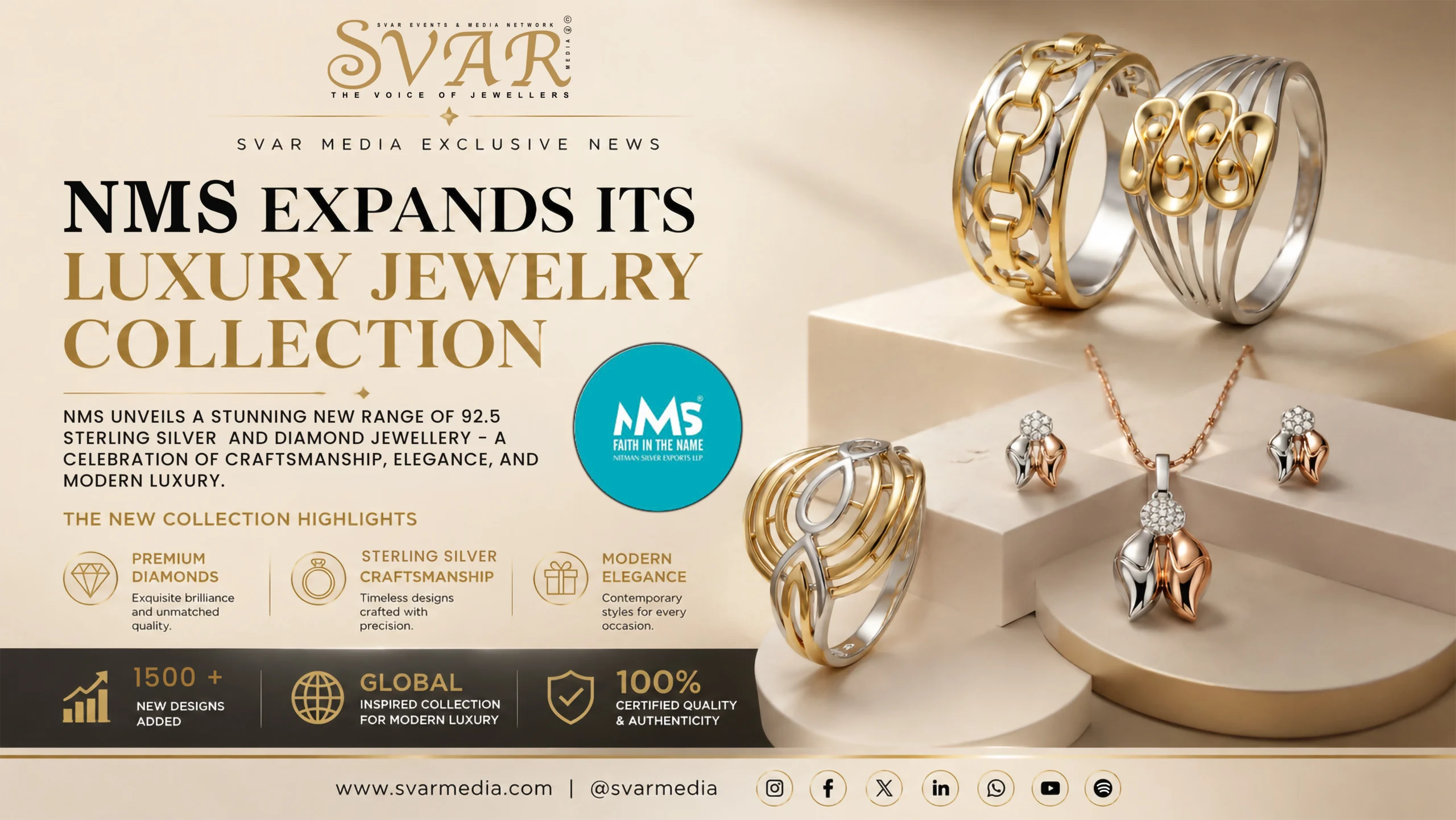 Nitman Silver Exports LLP Showcases Premium 92.5 Sterling Silver Jewellery Collections at SSI 2026 Mumbai