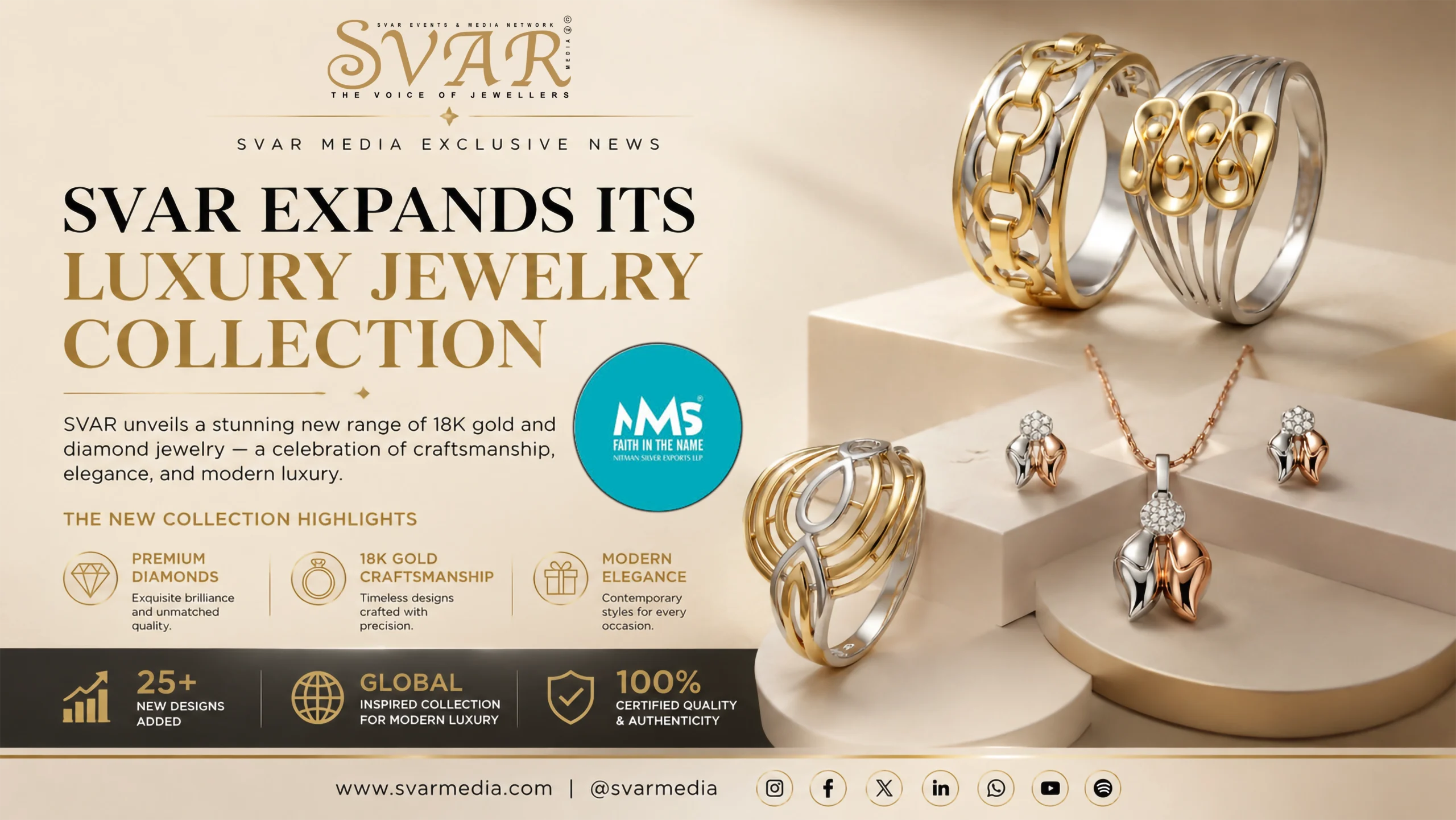 Nitman Silver Exports LLP Showcases Premium 92.5 Sterling Silver Jewellery Collections at SSI 2026 Mumbai