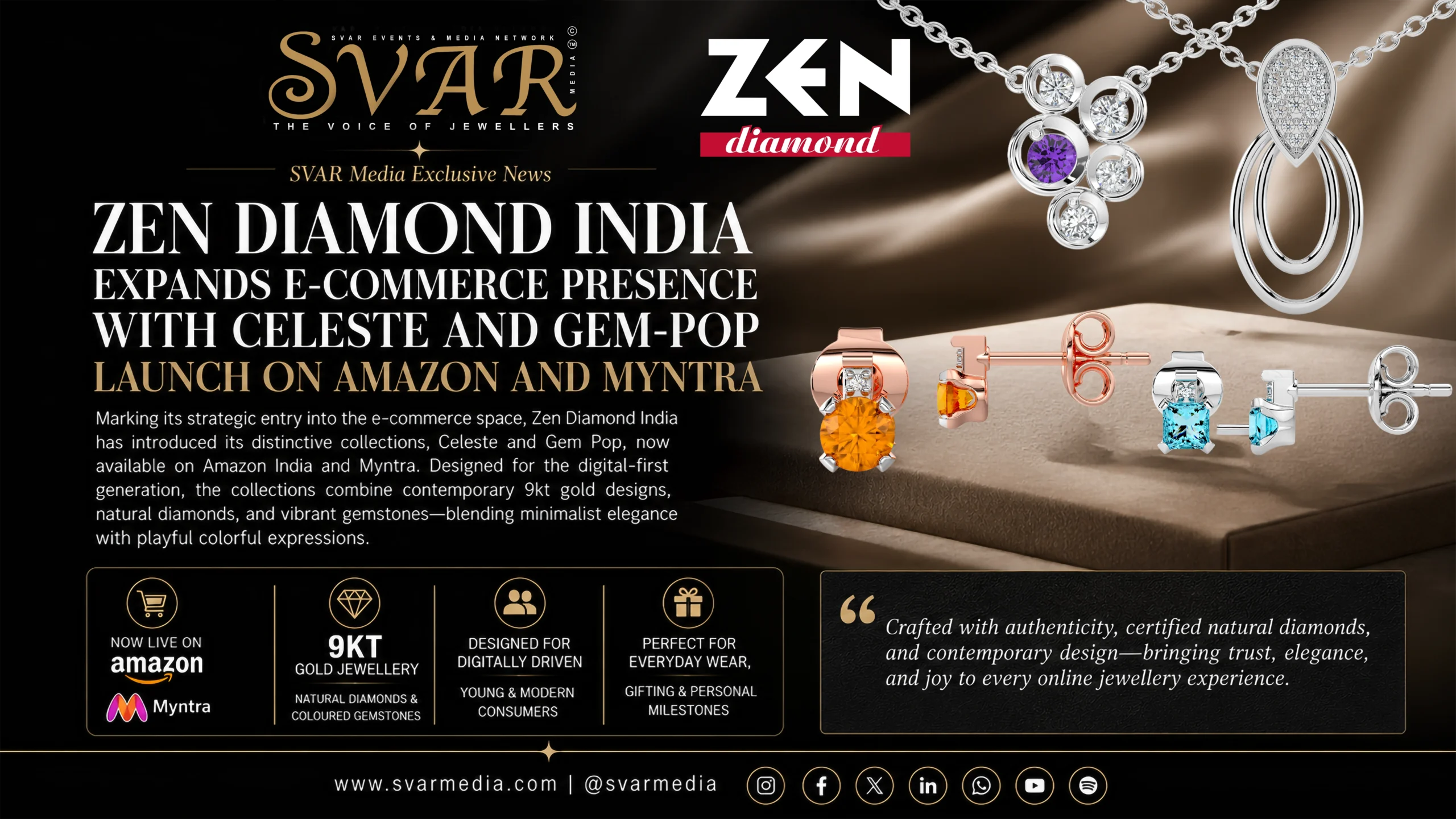 Zen Diamond India Expands E-Commerce Presence with Celeste and Gem Pop Launch on Amazon and Myntra