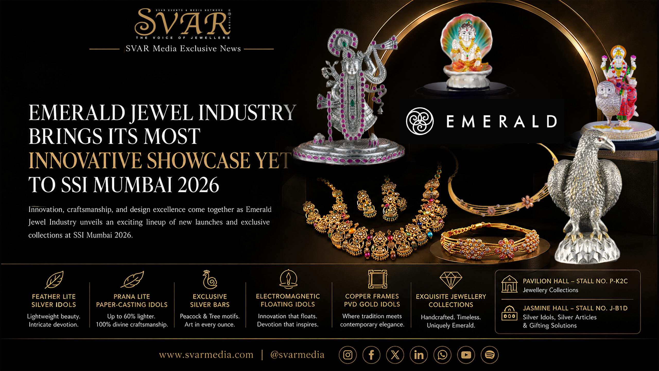 Emerald Jewel Industry Unveils Innovative Silver Idols, Jewellery Collections and New Launches at SSI Mumbai 2026