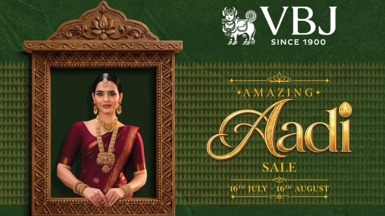 VBJ Announces Amazing Aadi Sale 2026 with Exclusive Offers on Gold, Diamond, Platinum and Silver Jewellery VBJ Announces Amazing Aadi Sale 2026 with Exclusive Offers on Gold, Diamond, Platinum & Silver Jewellery