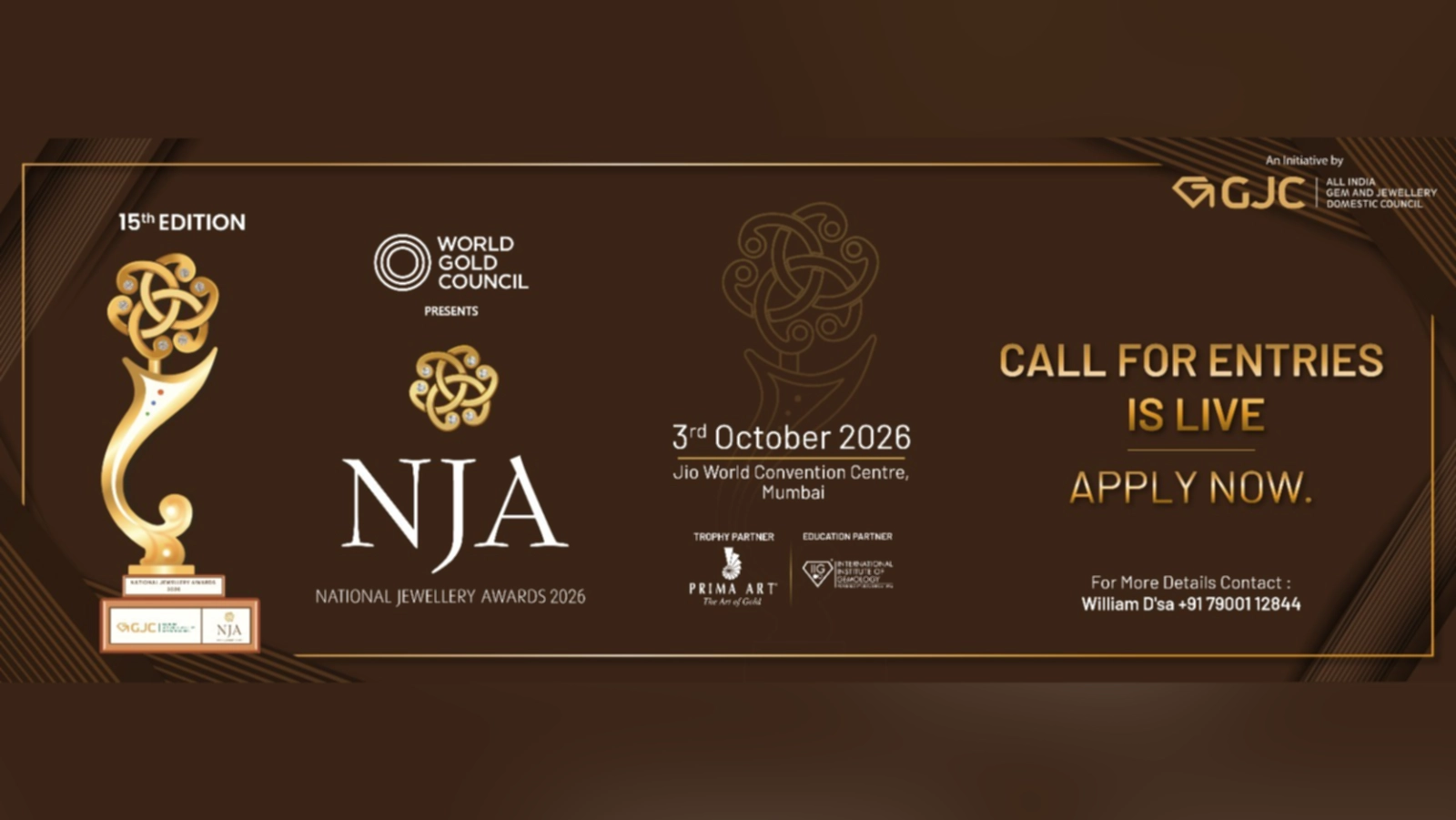GJC Announces 15th National Jewellery Awards NJA’26
