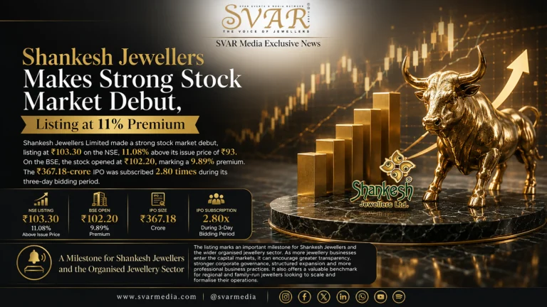 Shankesh Jewellers Lists at 11% Premium on NSE