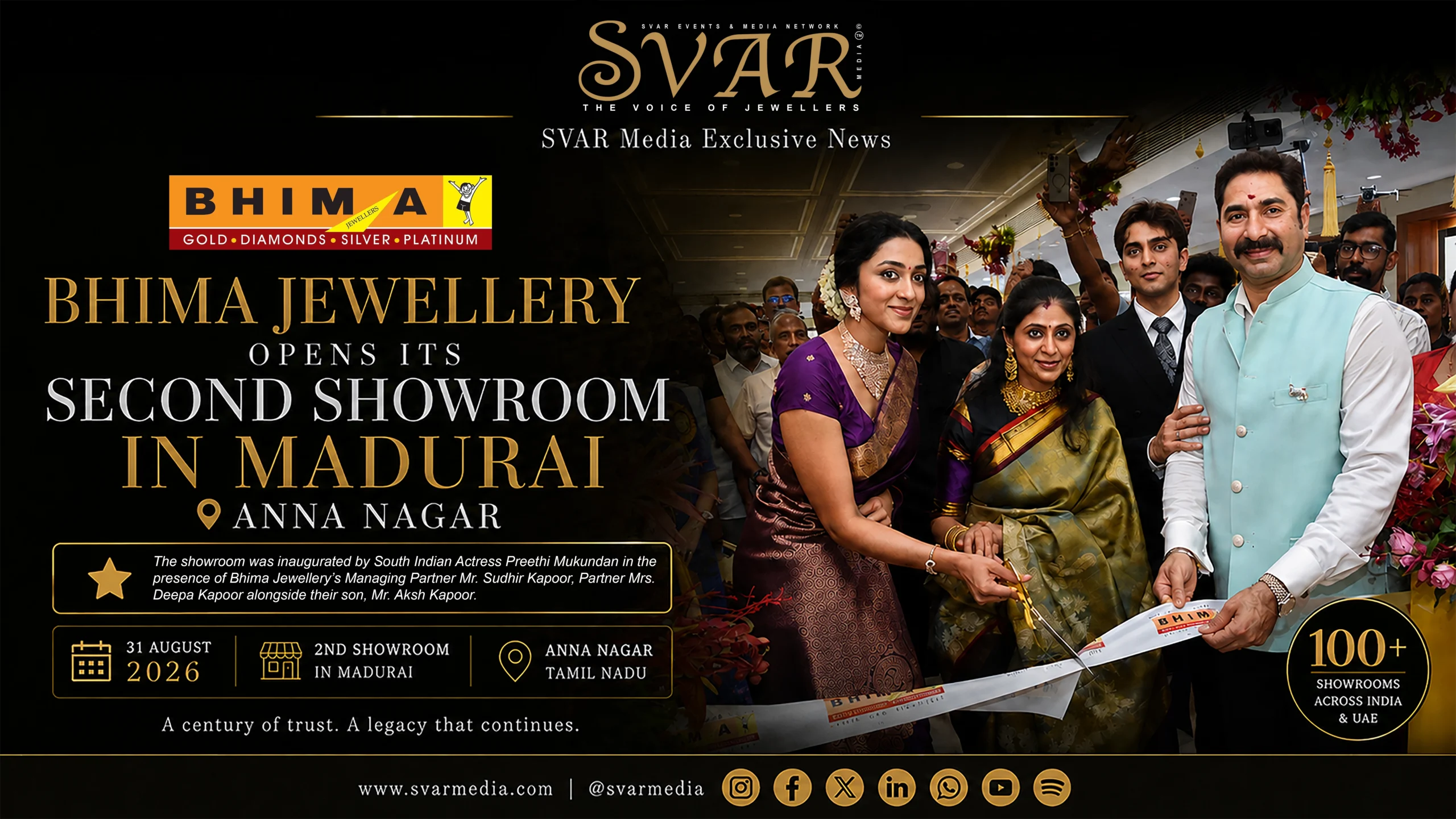 Bhima Jewellery Opens Second Madurai Showroom in Anna Nagar