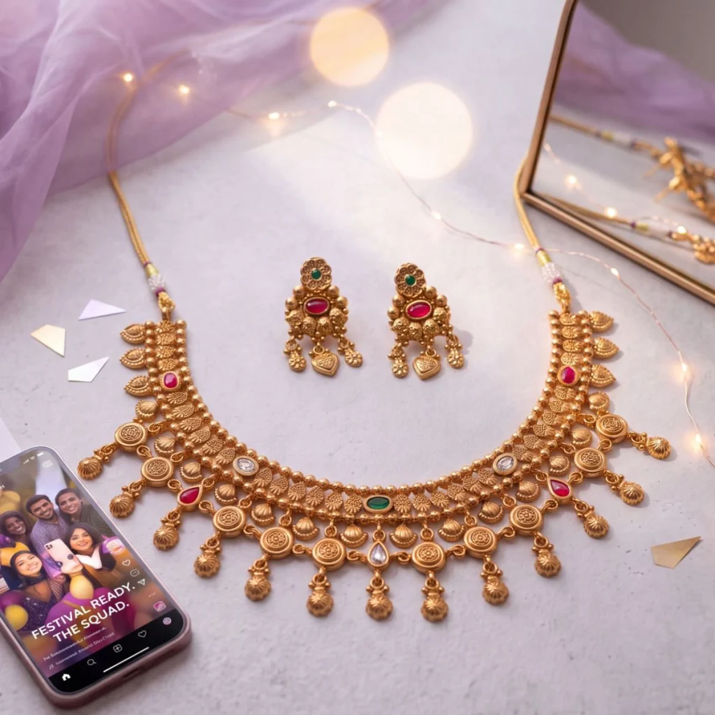 9 Navratri Necklace Sets by Gossip by Senco Gold and Diamonds