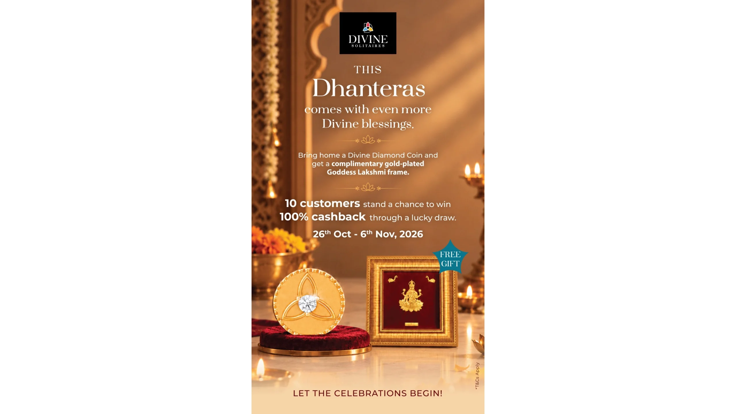 Divine Solitaires Announces Special Dhanteras Offers on Diamond Coins 2026