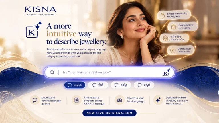 KISNA Launches AI-Powered Jewellery Search in 15+ Indian Languages KISNA Launches AI-Powered Jewellery Search in 15+ Indian Languages