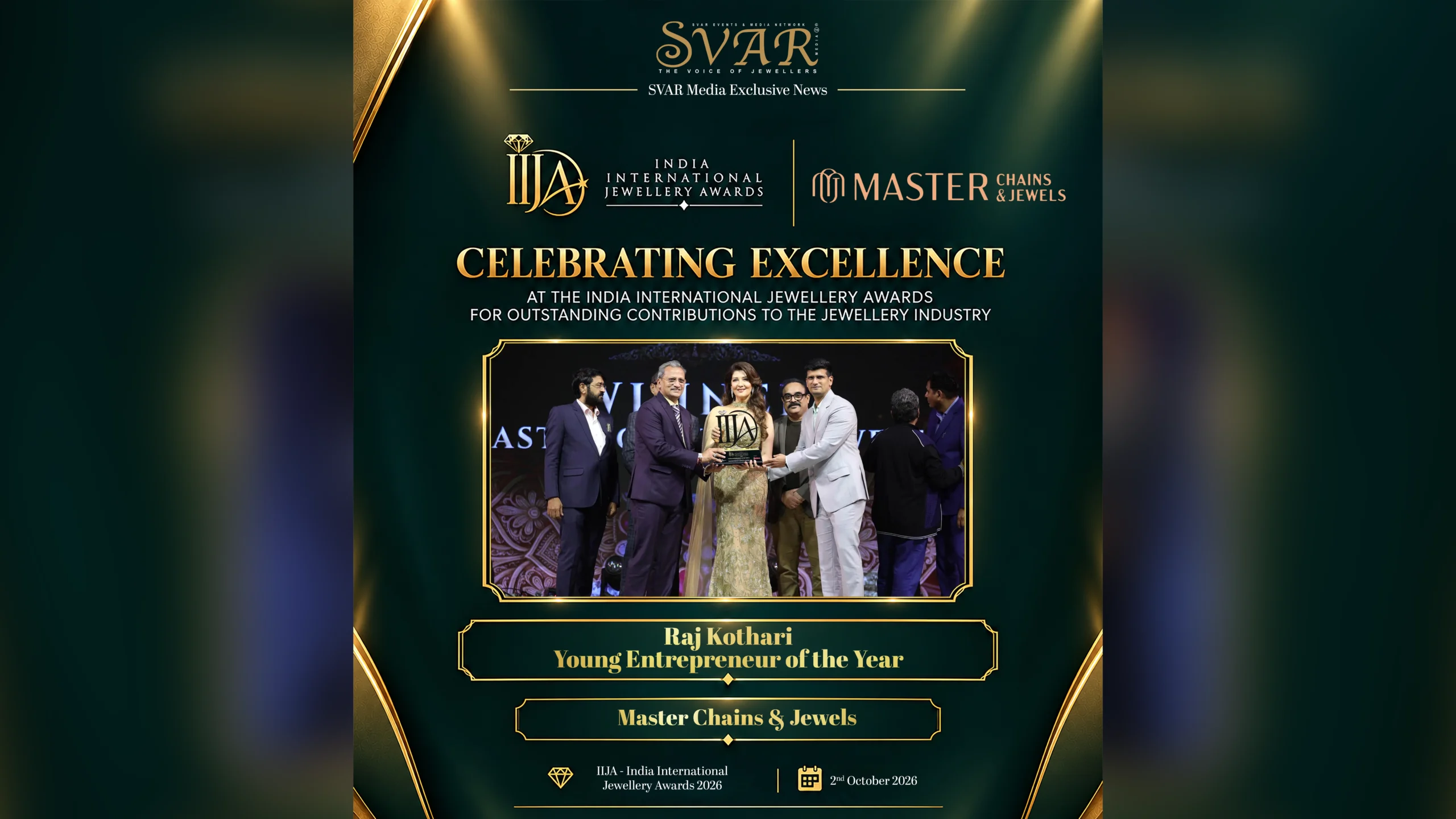 Master Chains and Jewels’ Raj Kothari Wins Young Entrepreneur of the Year at IIJA 2026